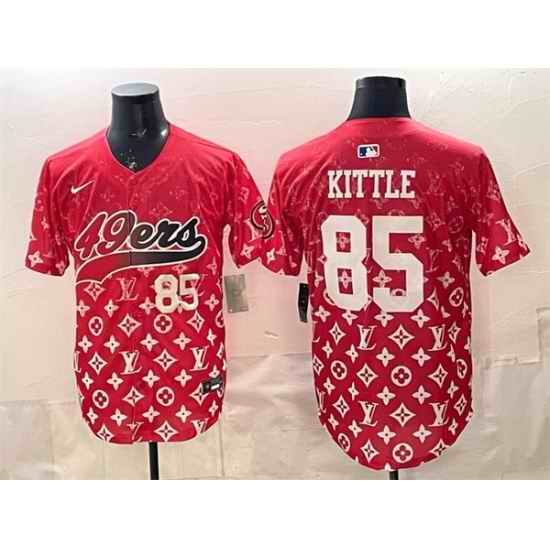 Men San Francisco 49ers 85 George kittle Red Limited Stitched Baseball Jersey