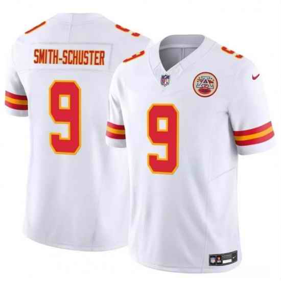 Youth Kansas City Chiefs 9 JuJu Smith Schuster White 2023 F U S E Vapor Untouchable Limited Stitched Football Jersey