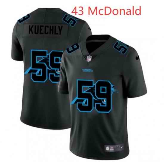 Men Carolina Panthers McDonald 43 Nike Team Logo Dual Overlap Limited NFL Jersey Black