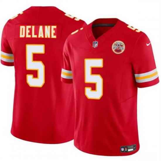 Men Kansas City Chiefs  5 Mansoor Delane Red 2026 Draft F U S E  Vapor Untouchable Limited Stitched Football Jersey