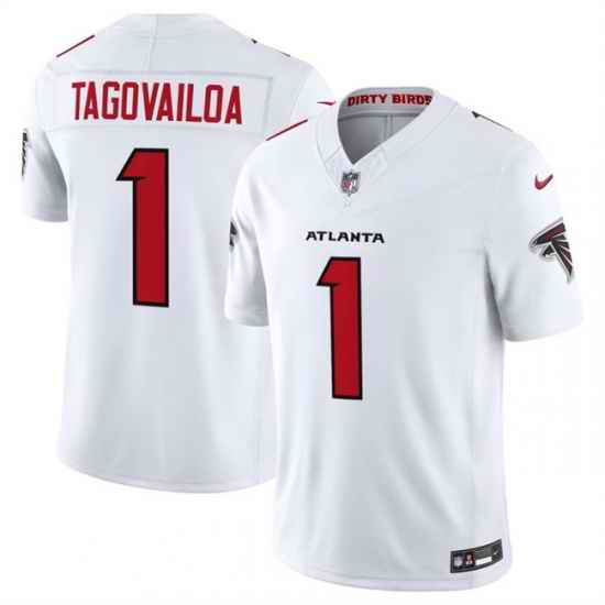 Men Atlanta Falcons  1 Tua Tagovailoa White 2026 New F U S E  Vapor Untouchable Limited Stitched Football Jersey