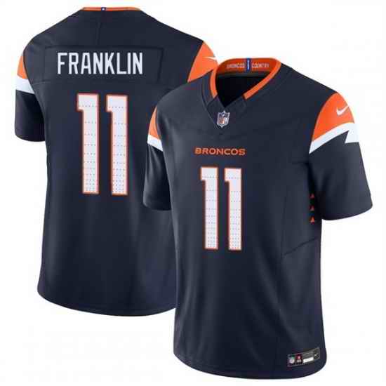 Men Denver Broncos 11 Troy Franklin Navy F U S E  Vapor Limited Stitched Football Jersey