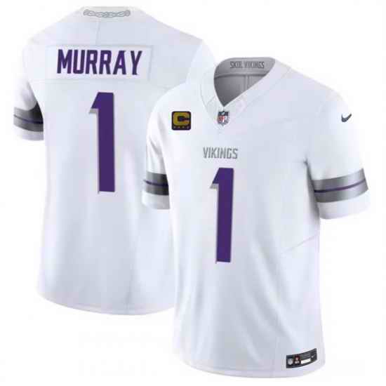 Men Minnesota Vikings 1 Kyler Murray White 2026 F U S E 4 Star C Patch Winter Warrior Limited Stitched Jersey