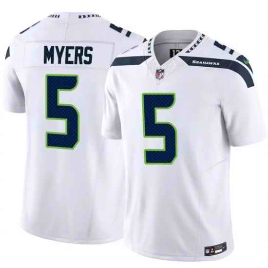 Men Seattle Seahawks 5 Jason Myers White 2025 F U S E Vapor Untouchable Limited Stitched Football Jersey