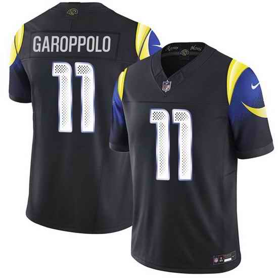 Men Los Angeles Rams 11 Jimmy Garoppolo Black 2025 F U S E Rivalries Vapor Limited Stitched Football Jersey