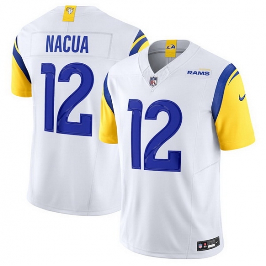 Women Los Angeles Rams 12 Puka Nacua White 2024 F U S E  Vapor Untouchable Stitched Jersey