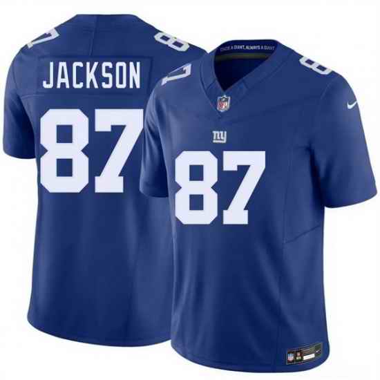 Men New York Giants  87 Courtney Jackson Blue 2026 F U S E  Vapor Untouchable Limited Stitched Jersey