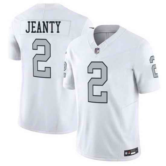 Men Las Vegas Raiders 2 Ashton Jeanty White 2025 F U S E  Vapor Stitched Football Jerseys