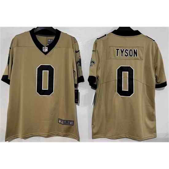 Men New Orleans Saints  0 Jordyn Tyson Gold 2026 Vapor Limited Stitched Football Jersey