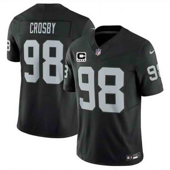 Men Las Vegas Raiders 98 Maxx Crosby Black 2025 F U S E  With 4 Star C Patch Vapor Untouchable Limited Stitched Football Jersey