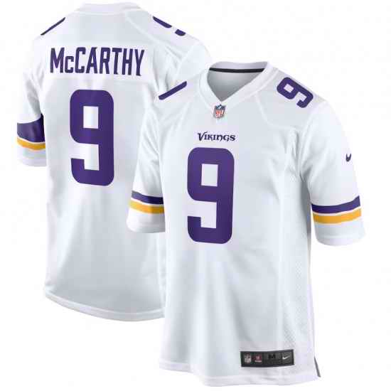Men Minnesota Vikings #9 QB J.J. McCarthy White Stitched NFL Jersey