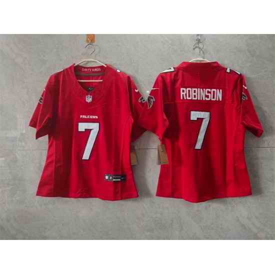 Women Atlanta Falcons  7 Bijan Robinson Red 2026 New F U S E  Stitched Jersey