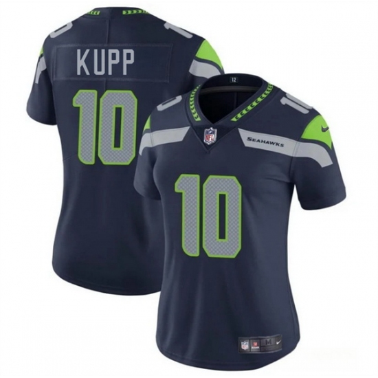 Women Seattle Seahawks 10 Cooper Kupp Navy 2025 Vapor Limited Stitched Football Jersey
