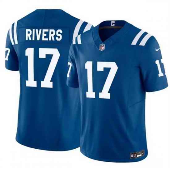 Men Indianapolis Colts 17 Philip Rivers Blue 2025 F U S E  Vapor Limited Stitched Football Jersey