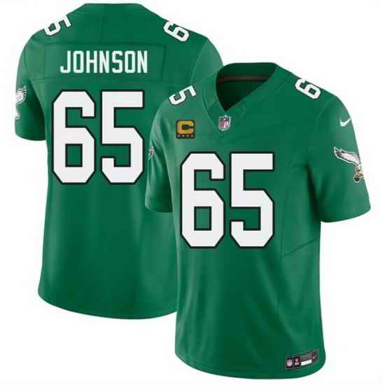 Men Philadelphia Eagles 65 Lane Johnson Kelly Green 2026 F U S E 4 Star C Patch Throwback Vapor Untouchable Limited Stitched Football Jersey