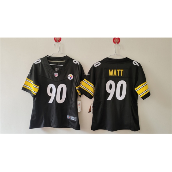 Youth Pittsburgh Steelers 90 T  J  Watt Black F U S E  Vapor Untouchable Limited Stitched Football Jersey