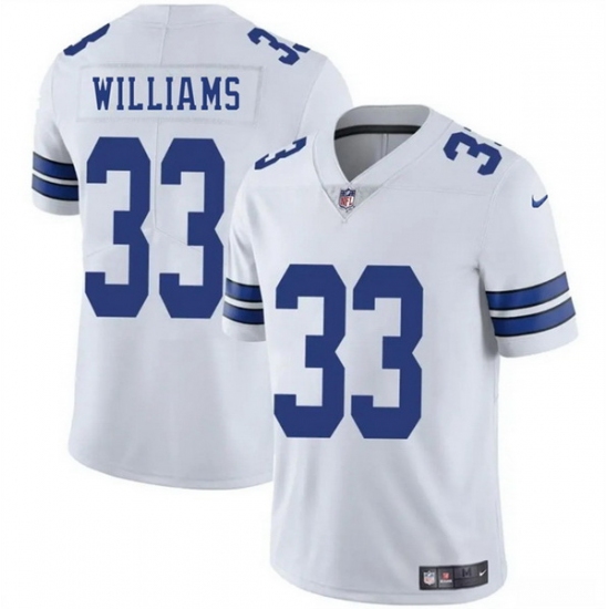 Men Dallas Cowboys 33 Javonte Williams White 2025 Vapor Untouchable Limited Stitched Football Jersey