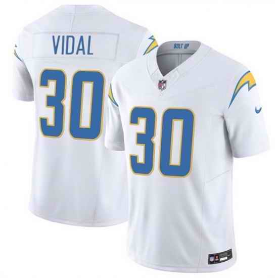 Men Los Angeles Chargers 30 Kimani Vidal White 2025 F U S E  Vapor Limited Stitched Football Jersey