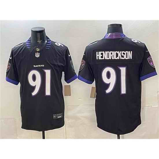 Men Baltimore Ravens  91 Trey Hendrickson Black 2026 F U S E  Alternate Vapor Stitched Limited Football Jersey