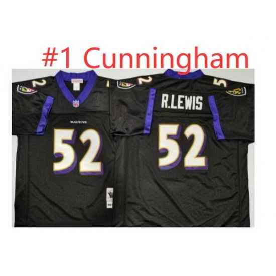 Men Baltimore Ravens Randall Cunningham #1  Black M&N Throwback Jersey