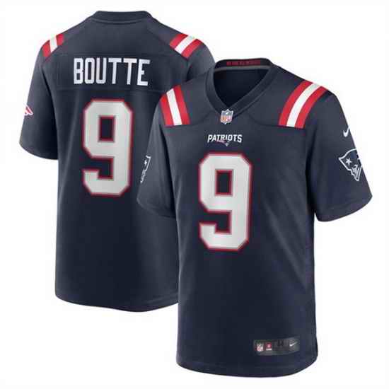 Men New England Patriots 9 Kayshon Boutte Navy 2025 Stitched Game Jersey