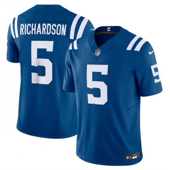 Men Indianapolis Colts 5 Anthony Richardson Blue 2023 F U S E Vapor Untouchable Stitched Football Jersey