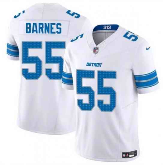 Men Detroit Lions 55 Derrick Barnes White 2025 F U S E  Vapor Limited Stitched Jersey