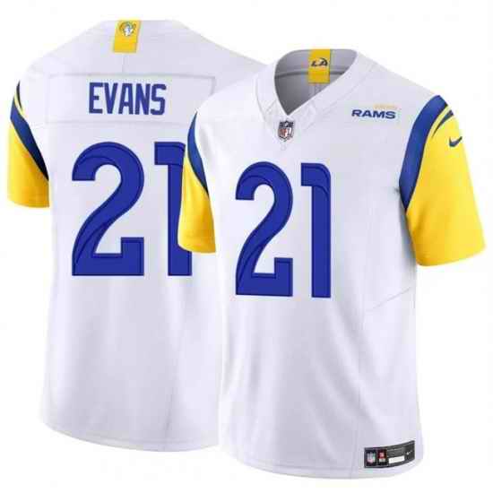 Youth Los Angeles Rams 21 Zach Evans White 2024 F U S E Vapor Untouchable Stitched Football Jersey