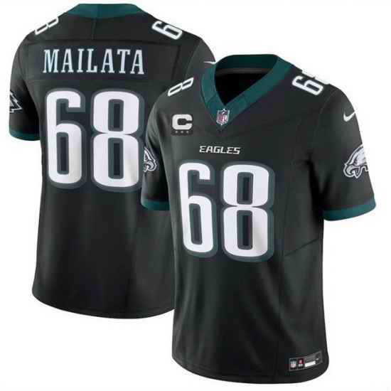 Men Philadelphia Eagles 68 Jordan Mailata Black 2026 F U S E 3 Star C Patch Vapor Untouchable Limited Throwback Stitched Football Jersey