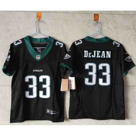 Women Philadelphia Eagles 33 Cooper DeJean Black New F U S E  Vapor Untouchable Limited Stitched Football Jersey