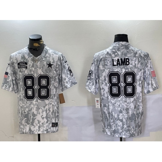 Men Dallas Cowboys 88 CeeDee Lamb 2024 F U S E Arctic Camo Salute To Service Limited Stitched Football Jersey