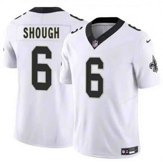 Youth New Orleans Saints 6 Tyler Shough White 2025 Draft F U S E Vapor Limited Stitched Football Jersey
