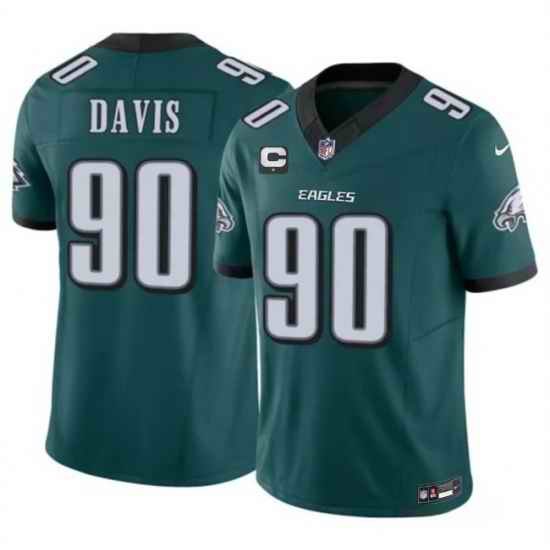 Men Philadelphia Eagles 90 Jordan Davis Green 2026 F U S E 1 Star C Patch Vapor Untouchable Limited Stitched Football Jersey