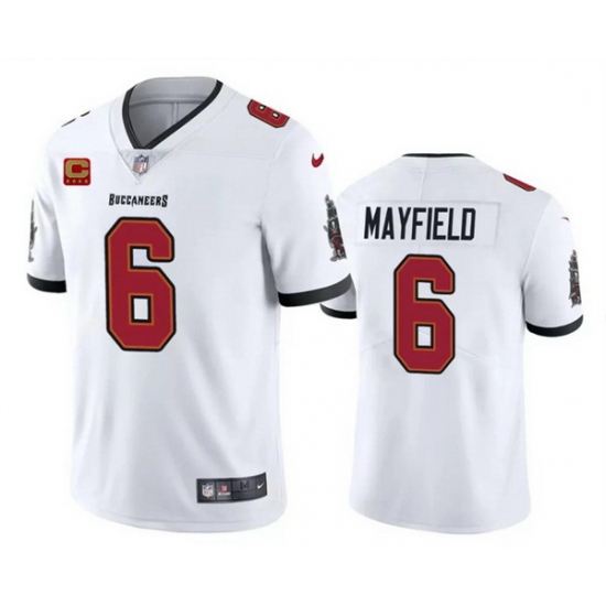 Men Tampa Bay Buccaneers 6 Baker Mayfield White 2024 With 4 Star C Patch Vapor Untouchable Limited Stitched Jersey