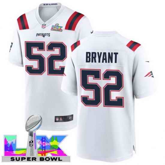 Men Women youth New England Patriots #52 Marcus Bryant 2025 2026 Super Bowl LX F U S E Stitched NFL Jersey White