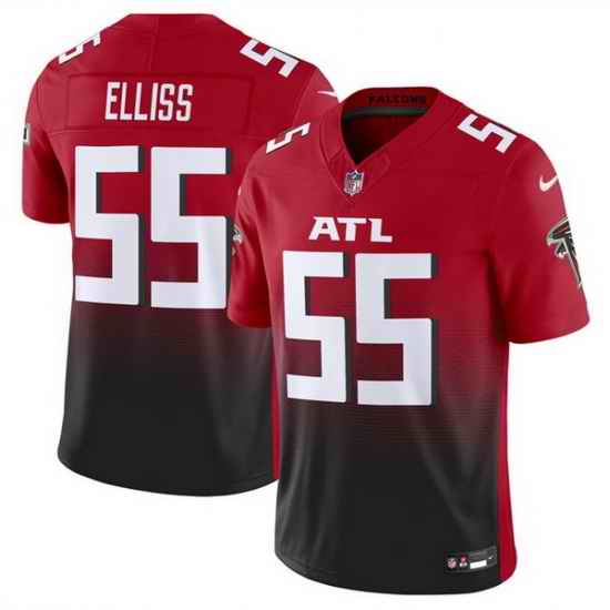 Men Atlanta Falcons 55 Kaden Elliss Red Black 2025 F U S E Vapor Untouchable Limited Stitched Football Jersey