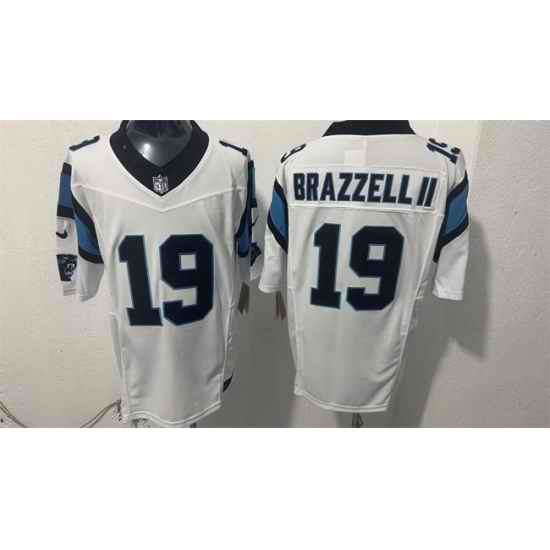 Men Carolina Panthers 19 Chris Brazzell II White F U S E Vapor Limited Stitched Football Jersey