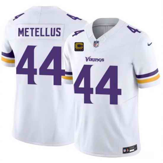 Men Minnesota Vikings 44 Josh Metellus White 2026 F U S E 4 Star C Patch Winter Warrior Limited Stitched Jersey