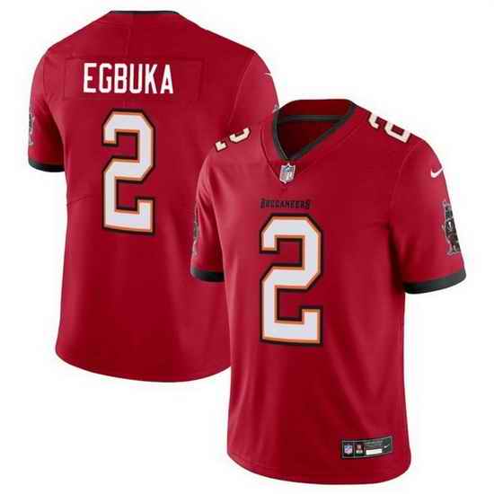Men Tampa Bay Buccaneers 2 Emeka Egbuka Red 2025 Draft Vapor Limited Stitched Jersey