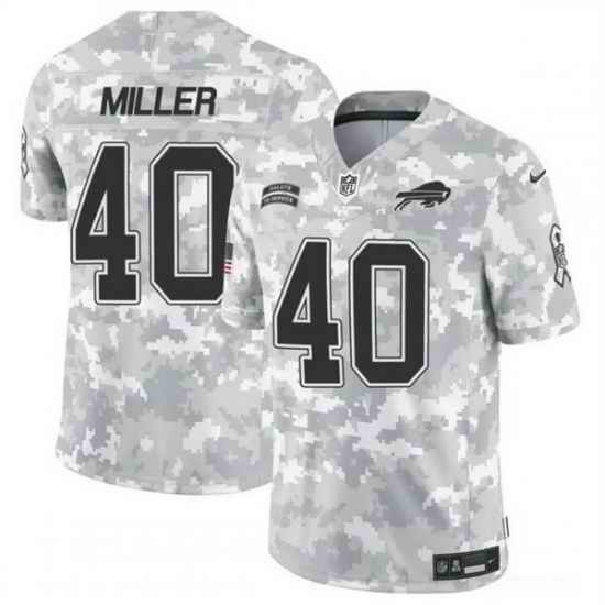 Men Buffalo Bills 40 Von Miller 2024 F U S E Arctic Camo Salute To Service Limited Stitched Football Jersey