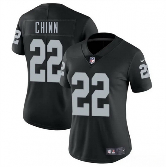 Women Las Vegas Raiders 22 Jeremy Chinn Black 2025 Vapor Stitched Jersey