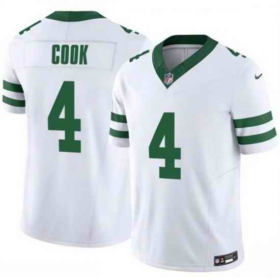 Men New York Jets 4 Brady Cook White 2025 F U S E  Vapor Untouchable Limited Stitched Jersey