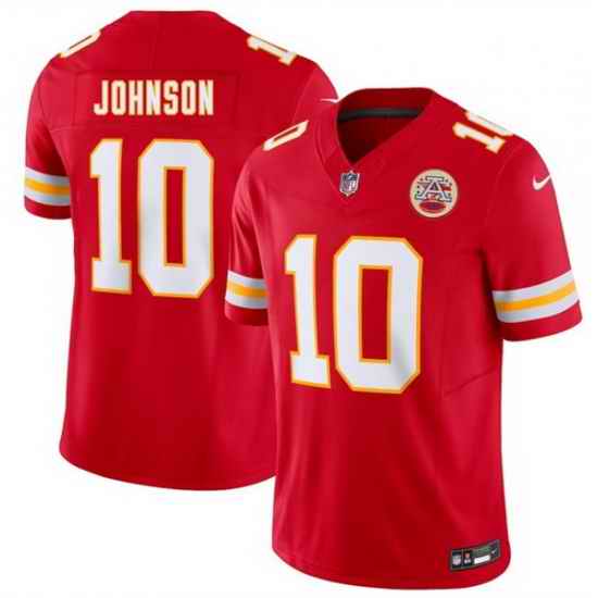 Men Kansas City Chiefs  10 Emmett Johnson Red 2026 Draft F U S E  Vapor Untouchable Limited Stitched Football Jersey