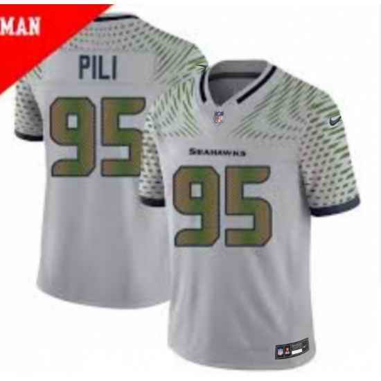 Men Seattle Seahawks Brandon Pili #95 Nike Wolf Gray 2025 Rivalries Limited Jerseys