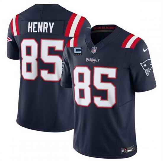Men New England Patriots 85 Hunter Henry Navy 2025 F U S E  With 4 Star C Patch Vapor Limited Stitched Football Jersey