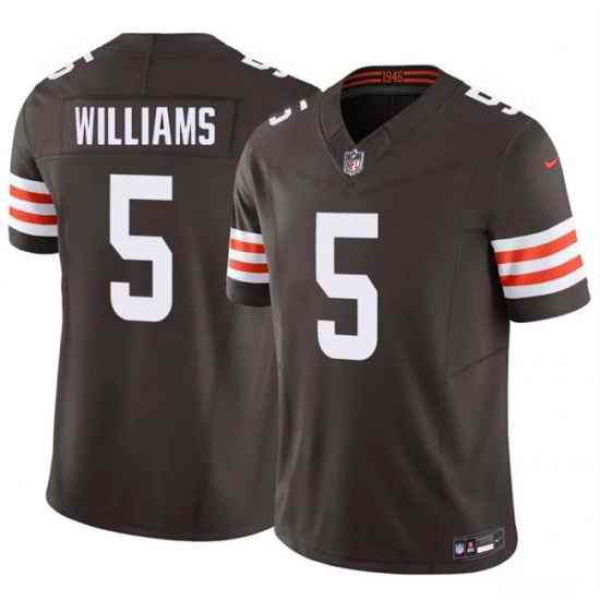 Men Cleveland Browns  5 Quincy Williams Brown 2026 F U S E  Vapor Limited Stitched Football Jersey