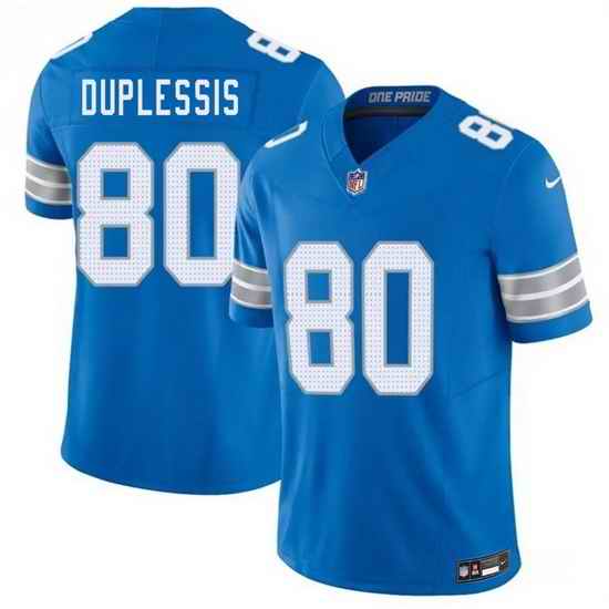 Men Detroit Lions  80 Kyre Duplessis Blue 2026 F U S E  Vapor Limited Stitched Jersey