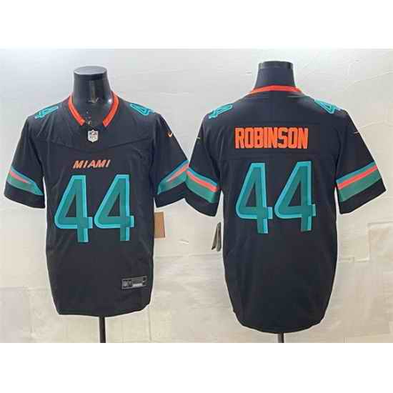 Men Miami Dolphins 44 Chop Robinson Black 2025 F U S E Rivalries Vapor Limited Stitched Football Jersey