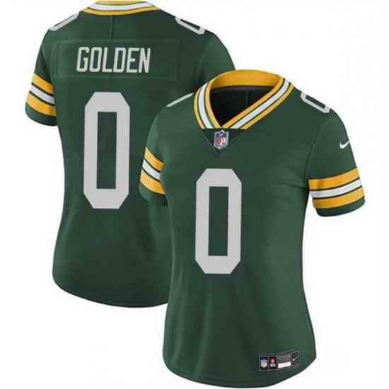 Women Green Bay Packers 0 Matthew Golden Green 2025 Draft Vapor Untouchable Limited Stitched Football Jersey