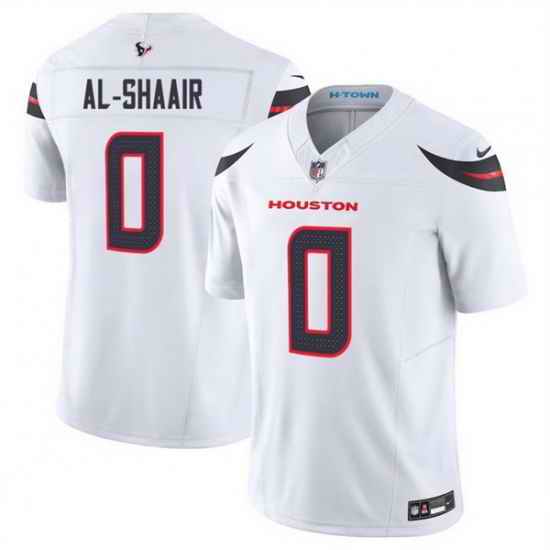 Men Houston Texans 0 Azeez Al Shaair White 2025 F U S E  Vapor Limited Stitched Football Jersey